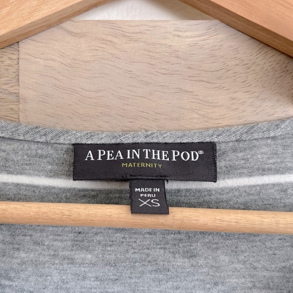 A Pea in the Pod Stretchy Striped Maternity Shirt - Picture 3 of 4